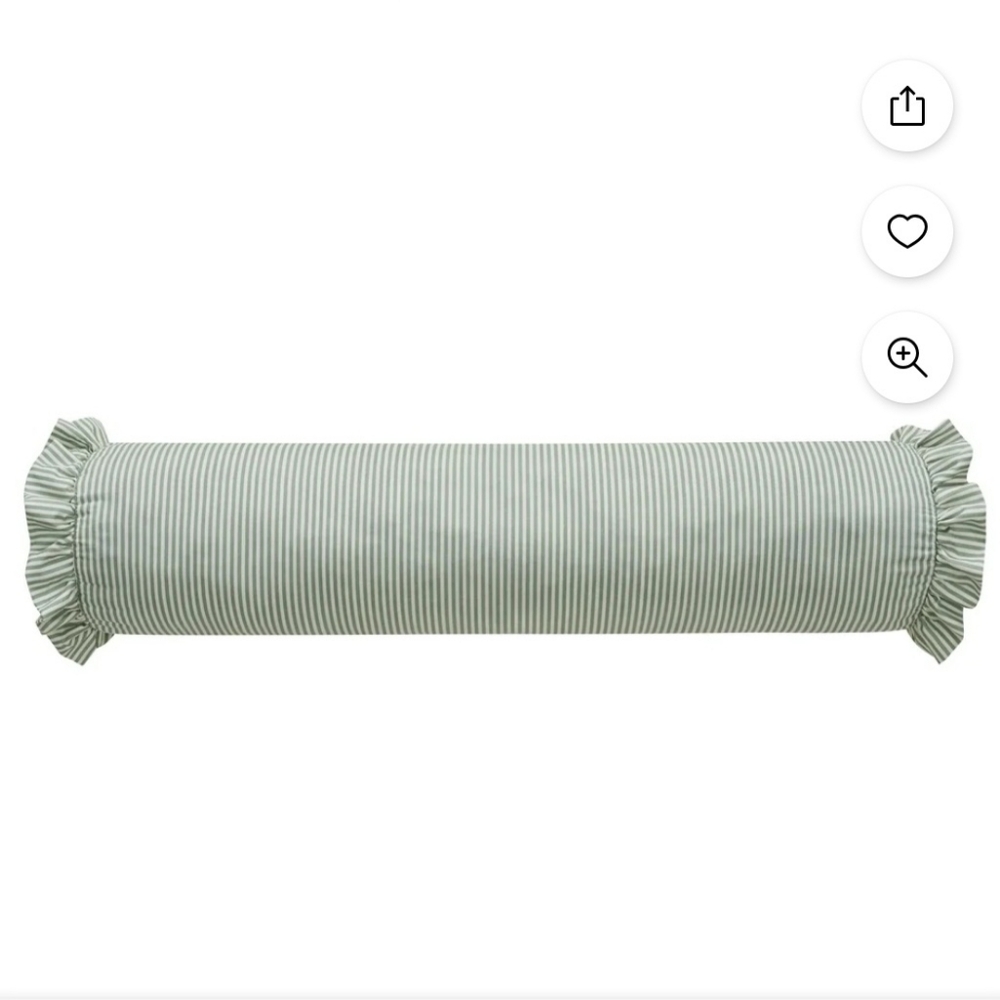 Home Decor Collection Striped Green Bolster Pillow 8"X36"